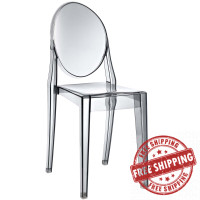 Modway EEI-122-SMK Casper Dining Side Chair in Smoked Clear