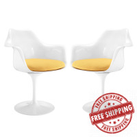 Modway EEI-1259-YLW Lippa Dining Armchair Set of 2 in Yellow