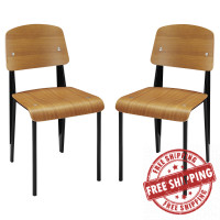 Modway EEI-1262-WAL Cabin Dining Side Chair Set of 2