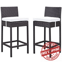 Modway EEI-1281-EXP-WHI Lift Bar Stool Set of 2 in Espresso White