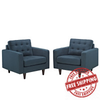 Modway EEI-1283-AZU Empress Armchair Set of 2 in Azure