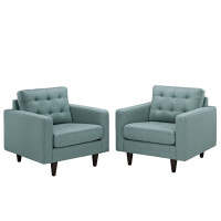 Modway EEI-1283-LAG Empress Armchair Set of 2 in Lagua