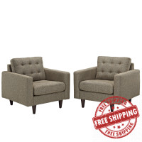 Modway EEI-1283-OAT Empress Armchair Set of 2 in Oat