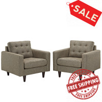 Modway EEI-1283-OAT Empress Armchair Set of 2 in Oat