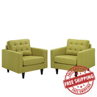 Modway EEI-1283-WHE Empress Armchair Set of 2 in Wheatgrass