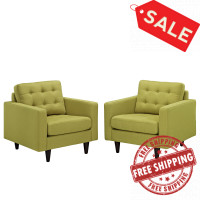 Modway EEI-1283-WHE Empress Armchair Set of 2 in Wheatgrass