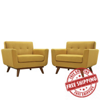 Modway EEI-1284-CIT Engage Armchair Wood Set of 2 in Citrus