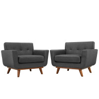Modway EEI-1284-DOR Engage Armchair Set of 2 in Gray