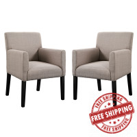 Modway EEI-1299-BEI Chloe Armchair Set of 2 in Beige