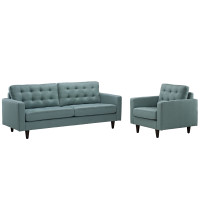 Modway EEI-1313-LAG Empress Armchair and Sofa Set of 2 in Lagua