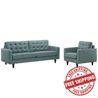 Modway EEI-1313-LAG Empress Armchair and Sofa Set of 2 in Lagua