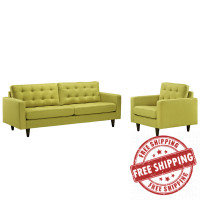 Modway EEI-1313-WHE Empress Armchair and Sofa Set of 2 in Wheatgrass