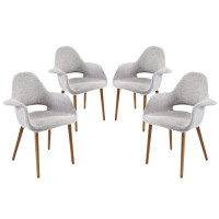 Modway EEI-1330-LGR Taupe Dining Armchair Set of 4 in Light Gray
