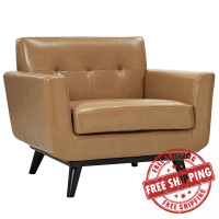 Modway EEI-1336-TAN Engage Leather Armchair in Tan