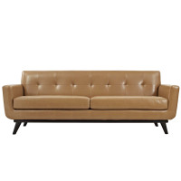 Modway EEI-1338-TAN Engage Leather Sofa in Tan
