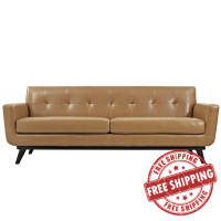 Modway EEI-1338-TAN Engage Leather Sofa in Tan