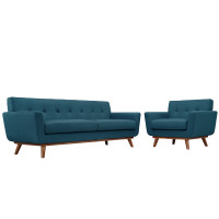 Modway EEI-1344-AZU Engage Armchair and Sofa Set of 2 in Azure