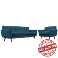 Modway EEI-1344-AZU Engage Armchair and Sofa Set of 2 in Azure