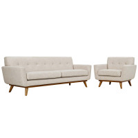 Modway EEI-1344-BEI Engage Armchair and Sofa Set of 2