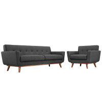 Modway EEI-1344-DOR Engage Armchair and Sofa Set of 2 in Gray