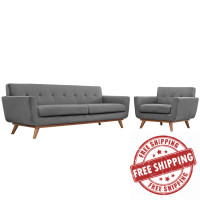 Modway EEI-1344-GRY Engage Armchair and Sofa Set of 2 in Gray