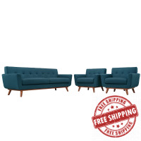 Modway EEI-1345-AZU Engage Armchairs and Sofa Set of 3 in Azure