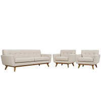 Modway EEI-1345-BEI Engage Armchairs and Sofa Set of 3