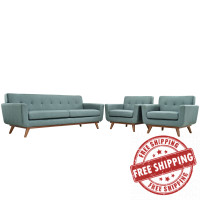 Modway EEI-1345-LAG Engage Armchairs and Sofa Set of 3 in Laguna