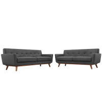 Modway EEI-1348-DOR Engage Loveseat and Sofa Set of 2 in Gray