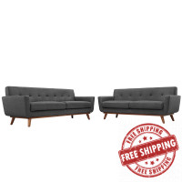 Modway EEI-1348-DOR Engage Loveseat and Sofa Set of 2 in Gray