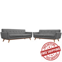 Modway EEI-1348-GRY Engage Loveseat and Sofa Set of 2 in Gray