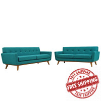 Modway EEI-1348-TEA Engage Loveseat and Sofa Set of 2