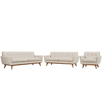 Modway EEI-1349-BEI Engage Sofa Loveseat and Armchair Set of 3