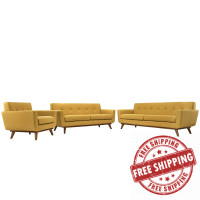 Modway EEI-1349-CIT Engage Sofa Loveseat and Armchair Set of 3 in Citrus