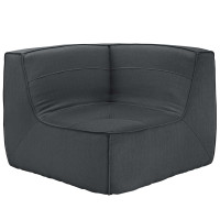 Modway EEI-1356-CHA Align Upholstered Corner Sofa in Charcoal