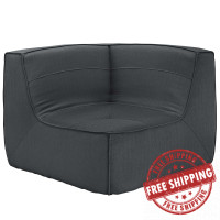 Modway EEI-1356-CHA Align Upholstered Corner Sofa in Charcoal