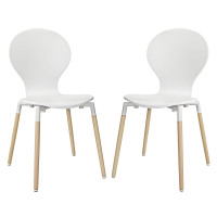 Modway EEI-1368-WHI Path Dining Chair Set of 2