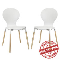 Modway EEI-1368-WHI Path Dining Chair Set of 2