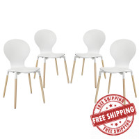 Modway EEI-1369-WHI Path Dining Chair Set of 4