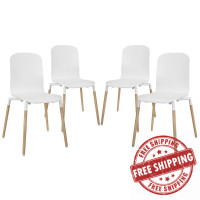 Stack Dining Chairs Wood Set of 4