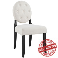 Modway EEI-1381-BEI Button Dining Side Chair in Beige