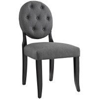 Modway EEI-1381-GRY Button Dining Side Chair in Gray