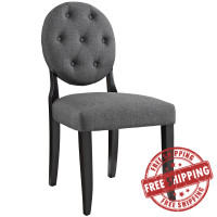 Modway EEI-1381-GRY Button Dining Side Chair in Gray