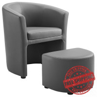 Modway EEI-1407-GRY Divulge Armchair and Ottoman