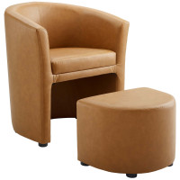 Modway EEI-1407-TAN Divulge Armchair and Ottoman