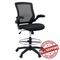 Modway EEI-1423-BLK Veer Drafting Stool in Black