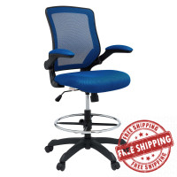 Modway EEI-1423-BLU Veer Drafting Stool in Blue