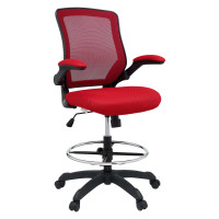 Modway EEI-1423-RED Veer Drafting Stool in Red