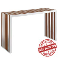 Modway EEI-1431-WAL Gridiron Wood Inlay Console Table in Walnut