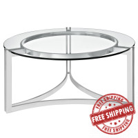 Modway EEI-1438-SLV Signet Stainless Steel Coffee Table in Silver